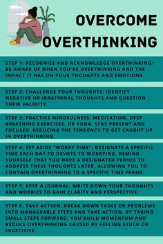 Stop Overthinking Tips, Overcome Overthinking, Healing Salve, Stop Overthinking, Healing Journaling, Mental Health Facts, Mental Health Therapy, Brain Exercise, Deep Breathing Exercises