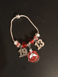 "Delta charm bracelet. 8\" Bracelet type based on availability" Gulfport Ms, Custom Charms, May 2024, Red And White, Jewelry Bracelets, Handmade Items, Charm Bracelet, Beaded Bracelets, Bracelet