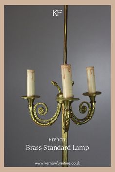 Brighten up dark corners in your home with this ornate French Brass Standard Lamp. The perfect vintage lighting addition to your room. Cozy Sofa, Dark Corners, Cabriole Legs, Elegant Table, Brass, Candles