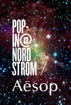 the words pop n'na nerd strom / aesop in front of a background of stars