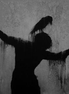 an advertisement for the lonely crow show with a silhouette of a person in black and white