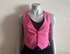 "Women's Vests Pink Vest Pink Women Waistcoat Romantic Classic  Fitted Small Size  Label size: S Measurements (lying flat): Length(back): 16\"/ 40.5 cm Pit to pit: 15.5\"/ 39.5 cm Waist: 13 3/4\"/ 35 cm Condition: great Vintage Condition N.B. Color may slightly differ from picture Please check measurements to insure a proper fit. Remember to allow yourself some extra room for movement. You can compare these with something from your closet that fits you well. Please convo me if you need additional measurements. SHIPPING * I ship worldwide via Priority mail  * I ship from Europe, so please allow 2 to 4 weeks for the package to arrive if you live overseas. * Europe 5 - 10 business days. 258 PRO" Spring Workwear Stretch Vest, Chic Fitted Vest For Spring, Pink Spring Vest For Workwear, Spring Workwear Pink Vest, Pink Fitted Vest For Winter, Pink Spring Vest For Work, Fitted Pink Vest Outerwear, Fitted Pink Vest For Fall, Pink Waistcoat