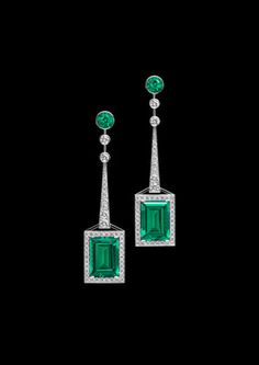 Jewelry Atelier, Mosaic Earrings, Bijoux Art Deco, Bijoux Art Nouveau, Art Nouveau Jewelry, Jewelry Armoire, Deco Jewelry, Emerald Earrings, Emerald Jewelry