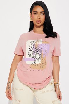 Love Yourself Graphic Tshirt - Mauve | Fashion Nova Braids 2024, Mauve Fashion, Teacher Clothes, Gal Gadot Wonder Woman, Aesthetic T Shirts, Curve Dresses, Gal Gadot, Love Yourself, Matching Dresses