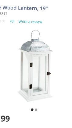 a white lantern is on sale for $ 399 at the wood lantern, 19