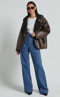 Stay cozy and stylish this season with our Matilda Jacket. This brown PU jacket features a trendy borg collar, giving it that extra edge. Perfect for both casual and dressed-up occasions, this long sleeve jacket is a standard piece that belongs in every fashion-forward woman's wardrobe. Crafted from high-quality polyurethane material, it not only looks great but also feels amazing to wear. Stay on-trend and add this must-have brown jacket to your collection today!Product Details:Buttons detailInner liningPU fabricCasual wearStandard lengthLong sleevePolyurethane materialMaterial and Care100% PolyurethaneLow / No stretch Borg Collar Jacket, Jacket Outfit Women, Basic Black Dress, Neon Outfits, Spring Maxi Dress, Pu Jacket, Bachelorette Dress, Indie Style, Navy Bridesmaid Dresses