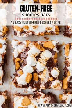 gluten - free s'mores bars with marshmallows on top