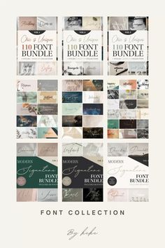 the front and back covers of font collection, with different types of lettering on them