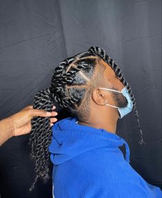 Braids For Mixed Men, Box Braids For Men With Long Hair, Jumbo Twists Men, Long Twists Black Men Hair, Men Knotless Braids, Male Twists, Twist Braids Hairstyles Men, Men Braids Hairstyles, Men Twist