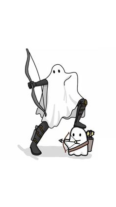 cartoon with a ghost Hawkeye Tattoo Ideas, Halloween Costumes Marvel, Hawkeye Drawing, Halloween Costumes Ghost