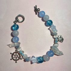 7 Inches In Length. Sirencore Accesories, Ocean Charm Bracelet, Sea Themed Bracelet, Beach Inspired Jewelry, Ocean Themed Gifts, Ocean Themed Bracelets, Ocean Bracelet Ideas, Fish Bracelets, Aquatic Accessories