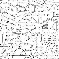 a black and white background with many different types of math calculations on it, including the formula