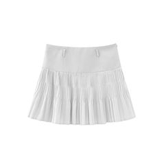 Pleated A-line mini skirt Elegant A-line Pleated Tennis Skirt, Chic A-line Mini Skirt With Pleated Hem, Trendy A-line Pleated Mini Skirt, Chic A-line Pleated Skort, Fitted A-line Pleated Mini Skirt, Elegant A-line Skort For Spring, Chic Mini Skirt In Solid Color, Chic Pleated Skirt In Solid Color, Trendy A-line Mini Skirt With Lining