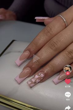 Nail Designs Trending Now Coffin, Acrylic Nails Fancy, Nail Inspo Medium Length, Ariana Grande 2023, Nails February, Gel Nails Long, Nails Acrylic Coffin, Ombre Acrylic, S Nails