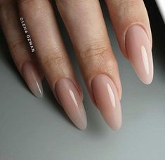 Ongles Beiges, Long Almond, Neutral Nails, Nature Tattoos, Classy Nails, Chic Nails