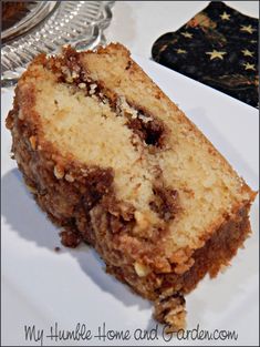 a piece of cake sitting on top of a white plate