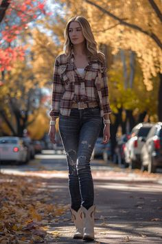 80+ Cowboy Boots Outfits for Fall: Your Go-To Guide for Autumn Style - From The Guest Room Cowboy Boots And Jeans, Boots And Jeans, Jeans Outfits, Autumn Style, 2024 Fashion