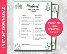 the medical christmas party game is shown