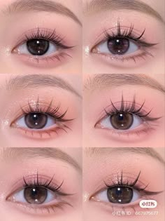 Grad Makeup, Makeup For Downturned Eyes, Almond Eye Makeup, Eyelashes Tutorial, Makeup Douyin, Asian Makeup Tutorials, Bottom Eyelashes, Under Eye Makeup, Asian Makeup Looks