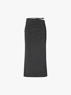 MO&Co. Women's Pleated Detail Straight Skirt This Pleated Detail Straight Skirt combines comfort and style with its soft and comfortable material, high-waisted and straight cut design, and exquisite side pleat details. Pair it with the matching top for a complete and stylish outfit. Features : - High waist, straight cut maxi silhouette- Sophisticated side pleated details- Soft and comfort touch Code: MBD2SKT028The back length of size S is 99.5cmMATERIALS & CARE Material: 92.8% Modal 7.2% Spandex Elegant Skirted Bottoms With Ruched Details, Elegant Ruched Skirted Bottoms, Elegant Ruched Pencil Maxi Skirt, Elegant Ruched Midi Skirt, Elegant Ruched Maxi Skirt, Elegant Ruched Long Skirt, Chic Long Skirt With Folds, Chic Ruched Midi Skirt, Chic Draped Pencil Skirt For Work