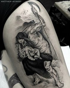 Saturn Devouring His Son Tattoo, Saturn Return Tattoo, Unique Saturn Tattoo, Saturn Eating His Son Painting, Goya Saturn, Saturn Devouring His Son, Vertical Tattoo, Saturn Occult, Son Tattoo