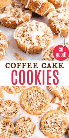 coffee cake cookies with white icing and sprinkles