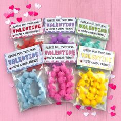 valentine's day party favors in plastic bags