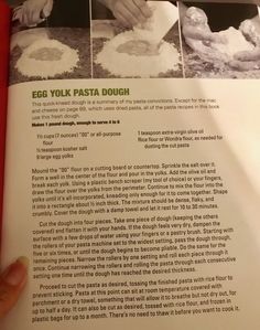 an open book showing instructions to make pizza dough