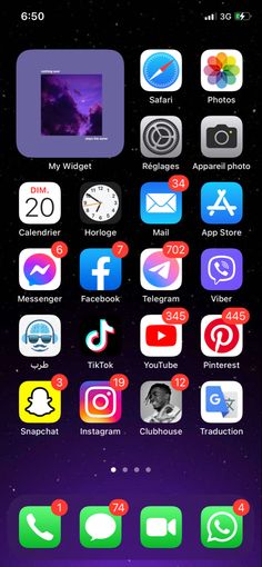 an iphone with several different icons on the screen