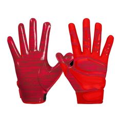 a pair of red gloves on a white background