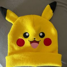 Bright Yellow Stretch Pikachu Winter Hat With Pikachu‘s Face Embroidered On Front. Youth - One Size Fits Most. New Without Tags. #19 Pokemon Hat, Pokemon Accessories, Winter Hat, Crochet Ideas, Bold Fashion, Bright Yellow, Yellow Black, Black N Yellow, Kids Accessories