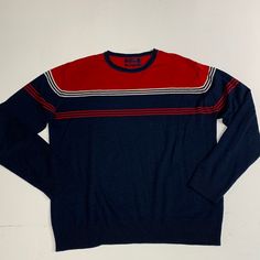 Nwot, Light Knit, Super Soft Allen Solly, Light Knit, Sweaters Crewneck, Wool Blend Sweater, Colorful Sweaters, Red Blue, Red And Blue, Wool Blend, Men Sweater