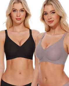 PRICES MAY VARY. 【Bras for Women no Underwire】Made of 65% nylon and 35% spandex, the fabric is as smooth and soft as butter, as thin as a cloud, and feels delicate to the touch. The seamless weave helps the bra conform to the curves of your body with no special ridges to abrade the skin, keeping you comfortable all day long. 【Size Chart】 S-32A, 32B, 32C,32D (34A); M-34A,34B,34C,34D (36A) ; L-36A,36B,36C,36D; XL-38A,38B,38C,38D; XXL-40A,40B,40C,40D. Our wirelwss push up bra with light support has Low Back Bra, Deep V Bra, Bra Extender, Body Types Women, Lounge Bra, Sleep Bra, Minimiser Bra, Lounge Lingerie, Full Coverage Bra