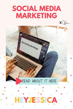 a woman sitting on the floor with her laptop in front of her and text that reads social media marketing read about it here