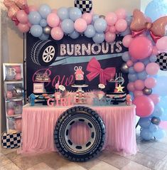 a birthday party with balloons and decorations