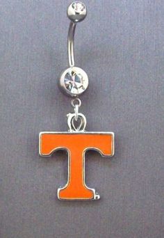 TENNESSEE-VOLUNTEERS-VOLS-ORANGE-T-DANGLE-BELLY-NAVEL-RING-27-NEW Women Soccer, Tennessee Volunteers, Navel Rings, Womens Soccer, Ncaa