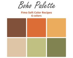 the color scheme for boni palete is shown in orange, brown and green