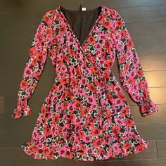 Floral Dress Size Medium. Never Worn. Smoke-Free Home. Lined. H&m Fall Day Out Dress, H&m Dresses For Day Out In Fall, H&m Dresses For Fall Day Out, H&m Fall Dresses For Day Out, H&m Spring Dress For Date Night, H&m Dress For Date Night In Spring, H&m Multicolor Spring Dresses, H&m Multicolor Dresses For Spring, Casual Pink Mini Dress By H&m