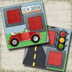 New Driver - 4482 - EZscrapbooks Scrapbook Layouts Other Family Scrapbook Layouts, Boy Scrapbook Layouts, Simple Scrapbook, Scrapbook Layout Sketches, Birthday Scrapbook