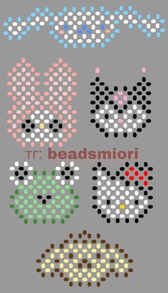 four different colored dots with the words beadsmiori on them