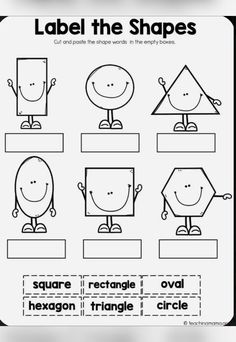 an image of shapes worksheet for children to learn how to label the shapes