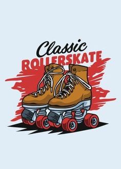 a pair of roller skates with the words classic rollerskate