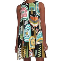 Loose-fit, mid-length sleeveless dress with silky handfeel. Printed on both sides. Machine washable. Size range XS-2XL. Colorful Mid Century Modern, S Art, Dress For Sale, Mid Length, Dresses For Sale, A Line Dress, Sleeveless Dress, Mid-century Modern, A Line