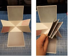 someone is making an origami box out of paper