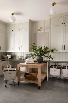 the kitchen is clean and ready to be used as a storage area for food items