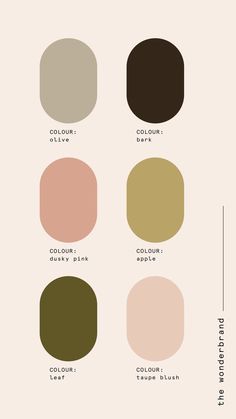 the different shades of brown, green, and pink are shown in this graphic style