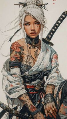 Guerriero Samurai, Ronin Samurai, Japanese Art Samurai, Arte Pin Up, Female Samurai, Warrior Drawing, رورونوا زورو, Geisha Art