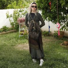 This rare vintage long skirt with matching long sleeve top embodies the vintage grunge clothing aesthetic. The boho two-piece set features a maxi skirt and an embroidered tribal design, perfect for a unique and stylish look. Embrace the goddess style with this exquisite boho dress. * P R O D U C T  F E A T U R E S * - Material: Mohair Wool - Fits sizes 36-38 and 38 *  C O N D I T I O N * ⭒High Condition All our products are carefully selected vintage pieces. Each one is meticulously selected to Grunge Clothing Aesthetic, Vintage Long Skirt, Goddess Style, Grunge Clothing, Aesthetic Boho, Clothing Aesthetic, Grunge Vintage, Vintage Rock, Skirt Long