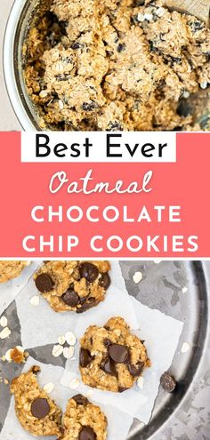 Oatmeal Chocolate Chip Cookies are morsels of chewy, oat-y goodness with a hint of chocolate! Enjoy warm or at room temperature