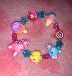 Cutecore Jewelry, Pink Kawaii Jewelry With Colorful Beads, Multicolor Beaded Kawaii Jewelry, Handmade Pink Fairy Kei Jewelry, Silly Gifts